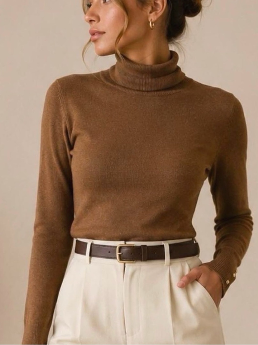 Magaschoni Brown 100% CashmereTurtleneck Sweater - Picture 9 of 9